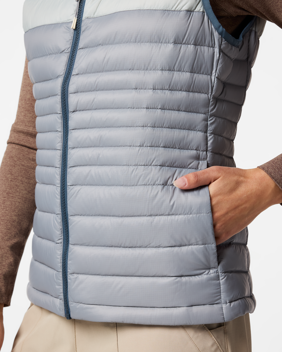 Fuego Down Vest - Women's, Slate/Smoke, Model Tiff