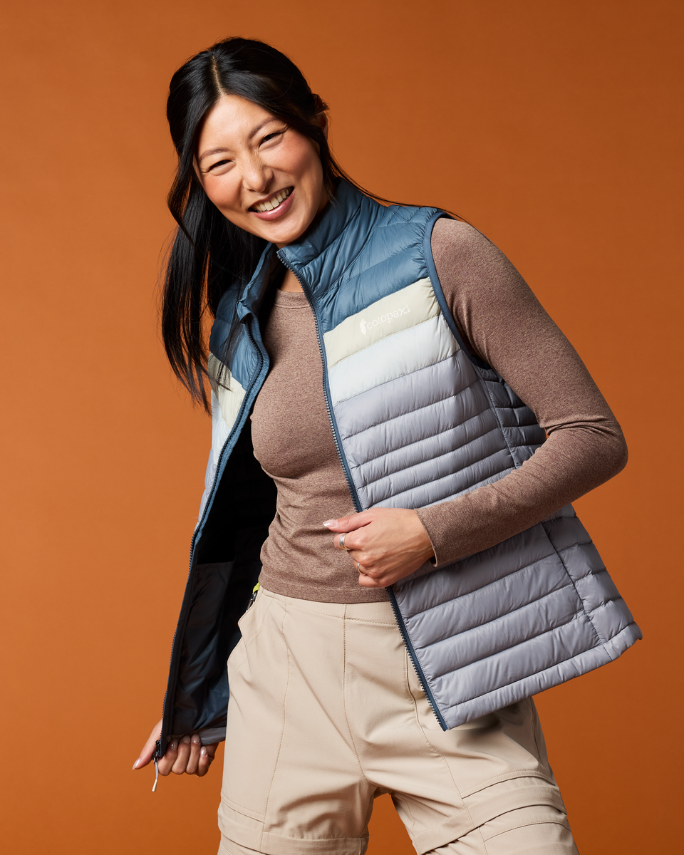 Fuego Down Vest - Women's, Slate/Smoke, Model Tiff
