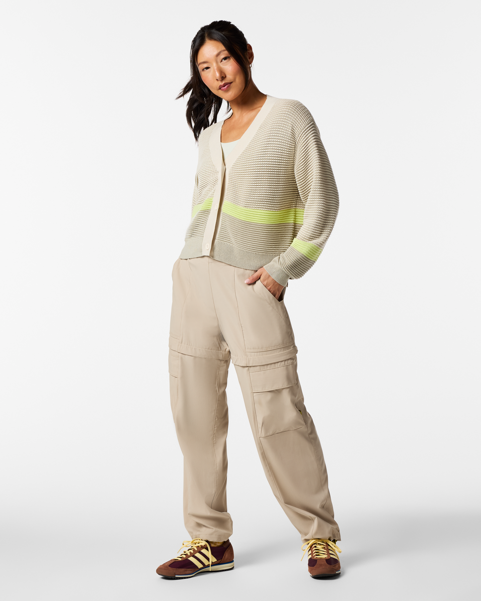 Libre Cardigan - Women's, Chalk/Mineral, Model Tiff
