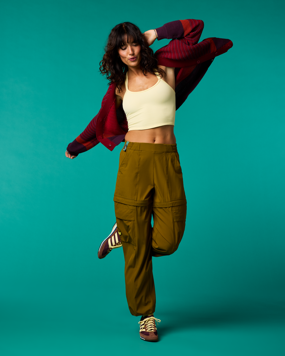 Libre Cardigan - Women's, Crimson/Acai, Model Lola