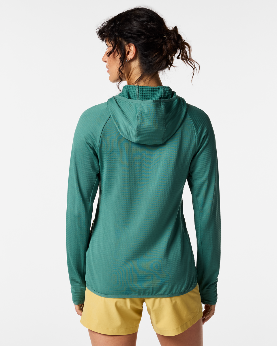 Otero Fleece Full-Zip Hooded Jacket - Women's, Juniper, Model Lola
