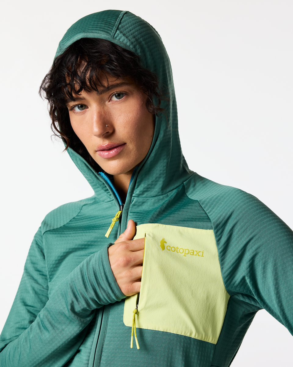 Otero Fleece Full-Zip Hooded Jacket - Women's, Juniper, Model Lola
