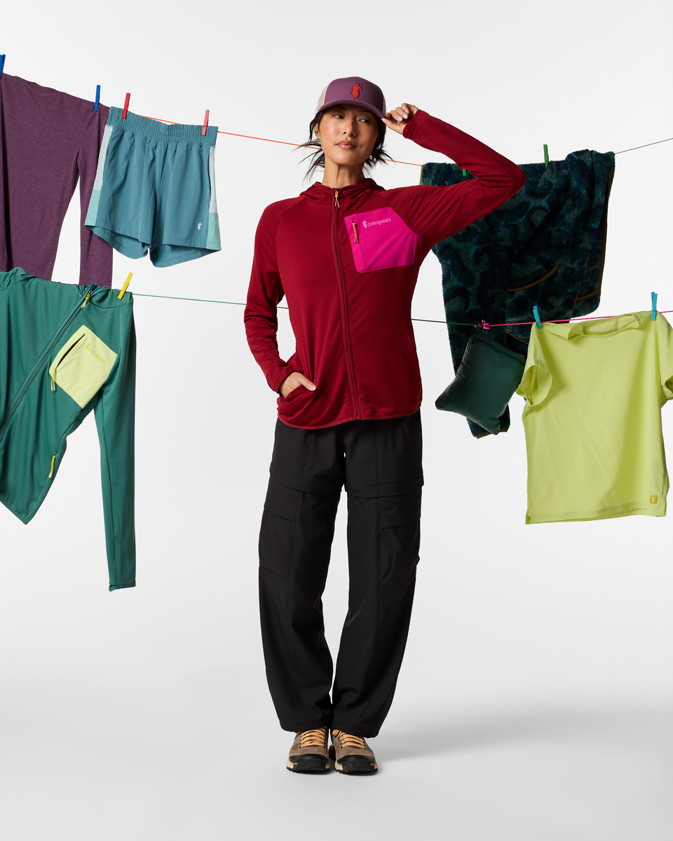 Otero Fleece Full-Zip Hooded Jacket - Women's, Crimson, Model Tiff
