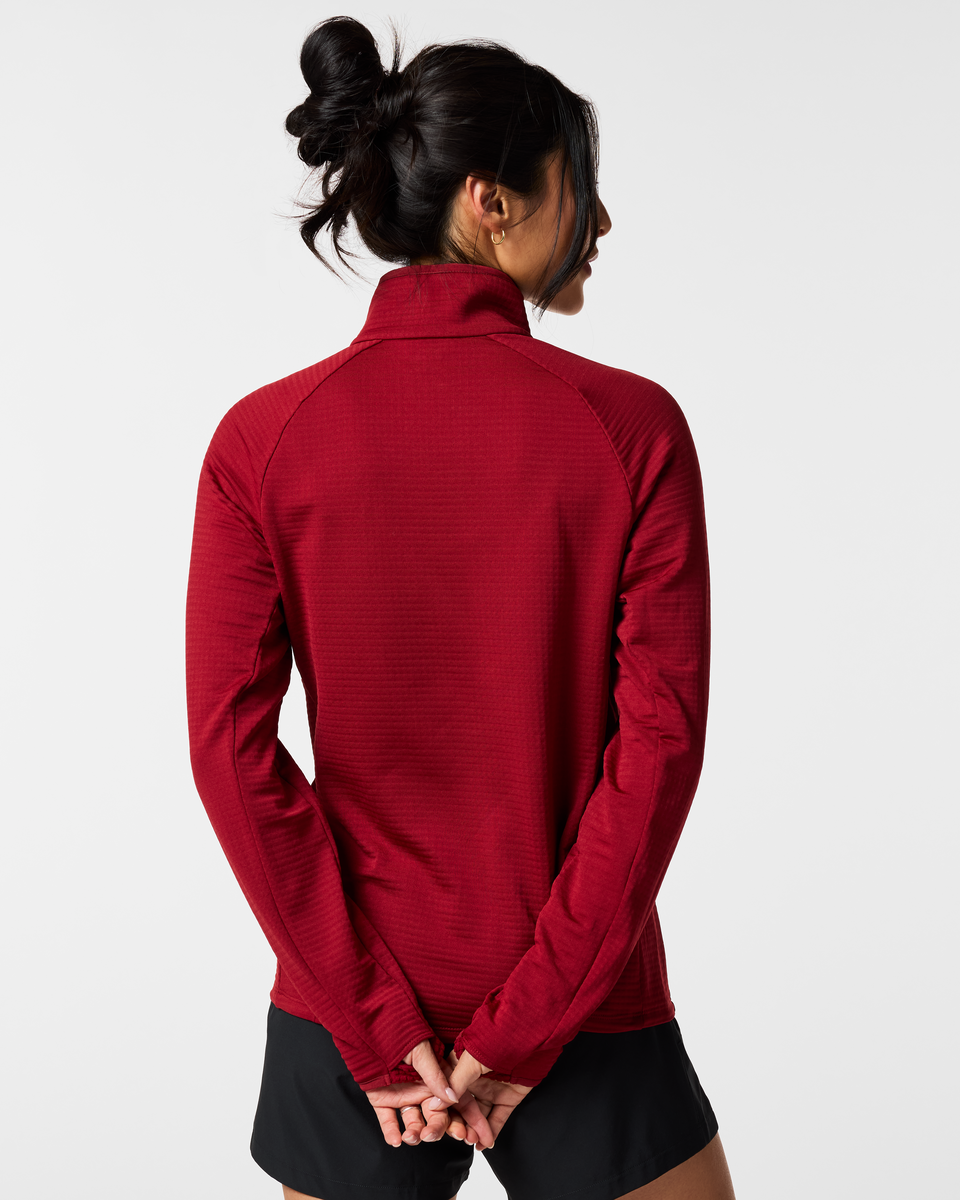 Otero Fleece Half-Zip Pullover - Women's, Crimson, Model Tiff