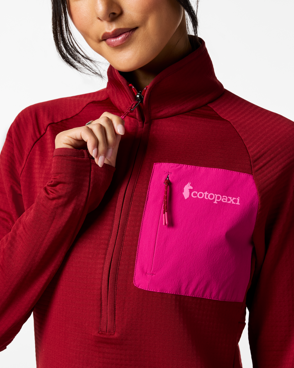 Otero Fleece Half-Zip Pullover - Women's, Crimson, Model Tiff