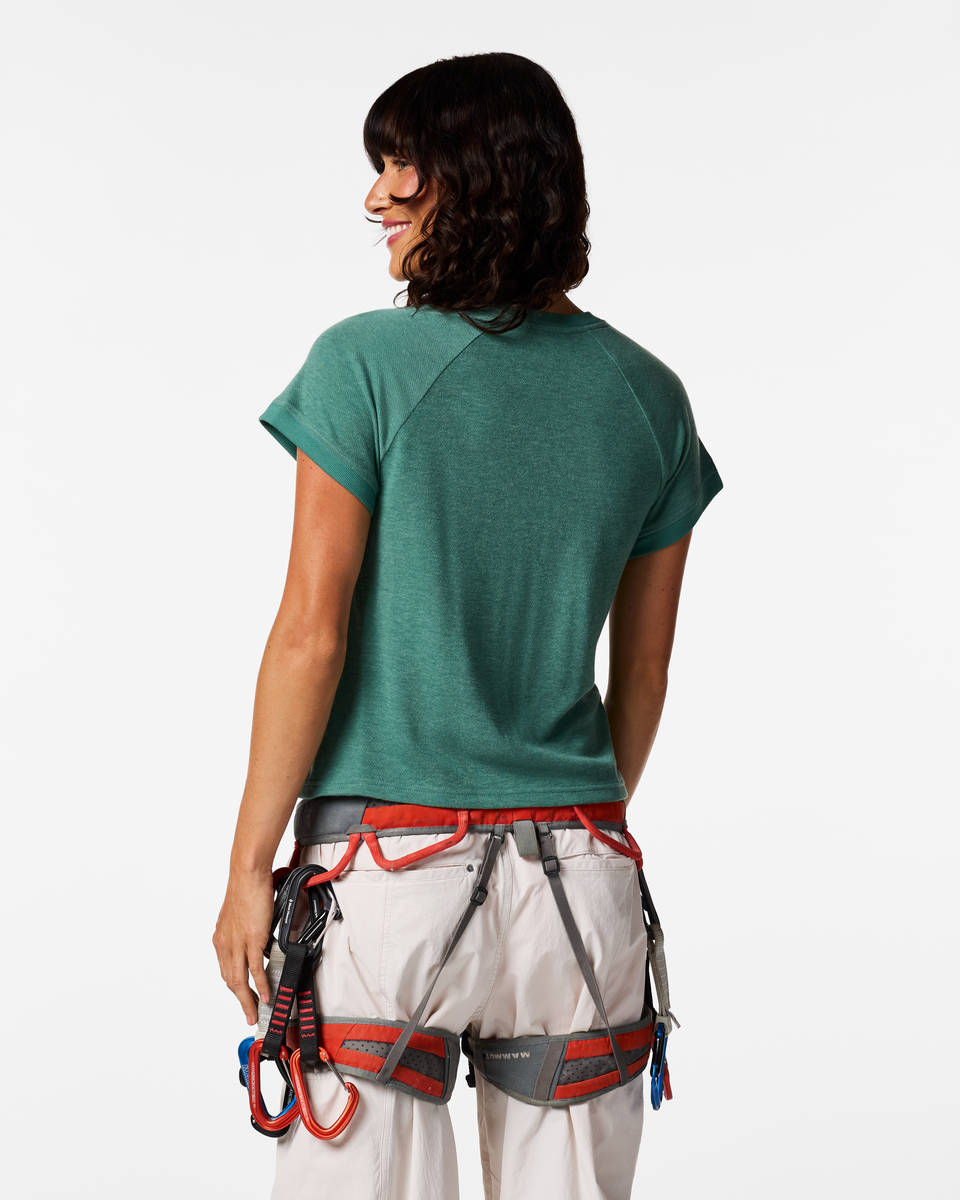 Perenne Short-Sleeve Shirt - Women's, Juniper, Model Lola