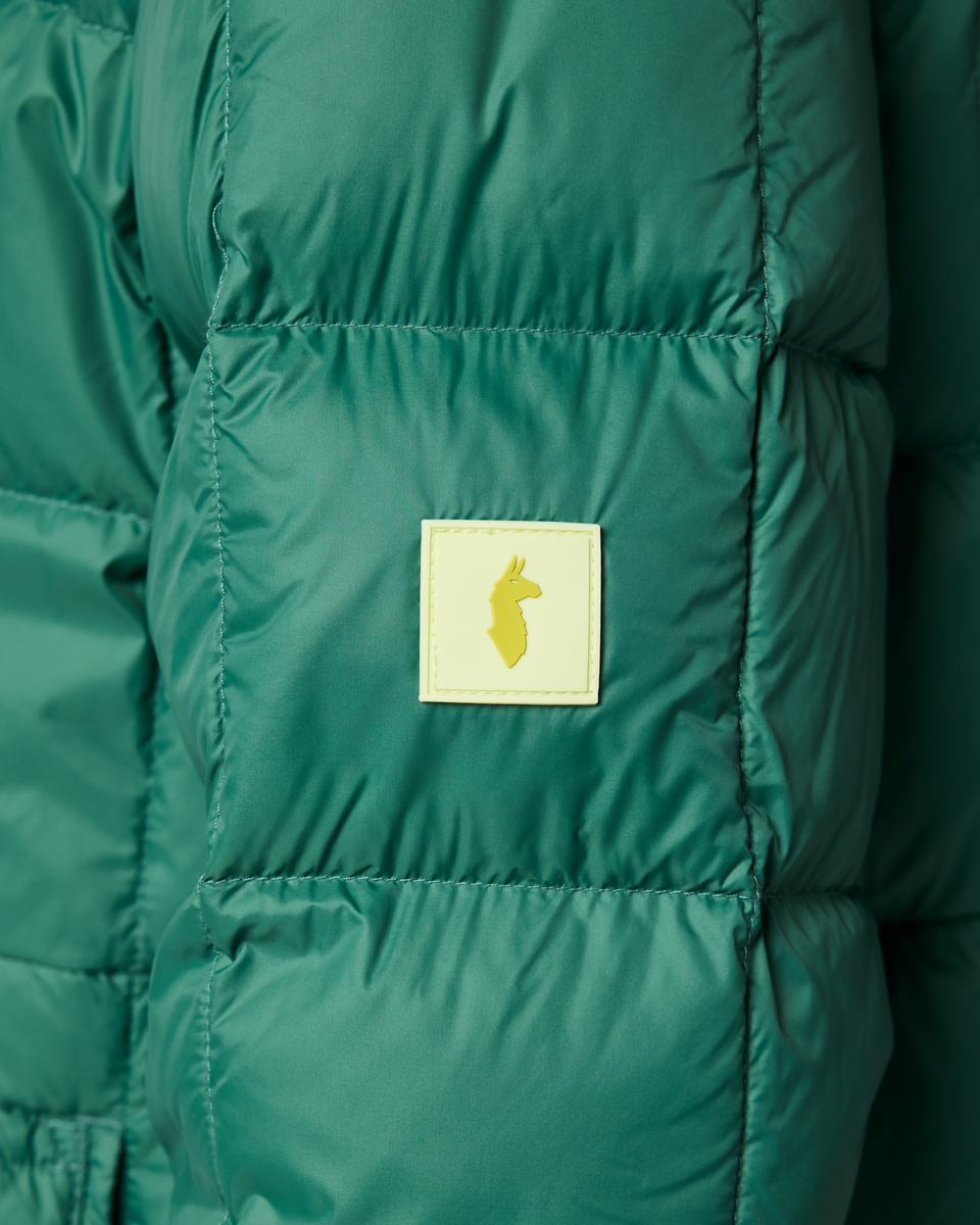 Repleto Down Long Jacket - Women's, Juniper, Model Josie