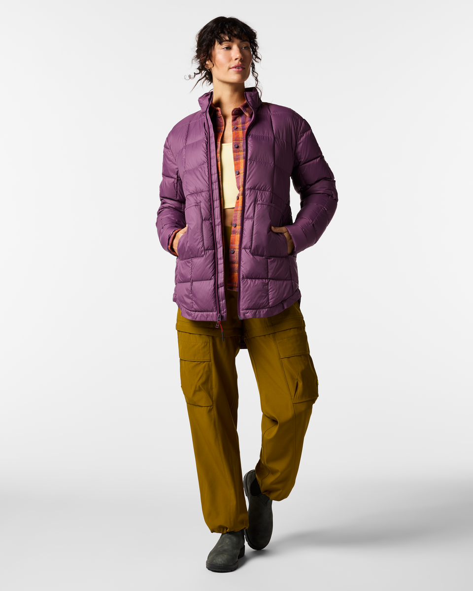 Repleto Down Long Jacket - Women's, Mystic, Model Lola