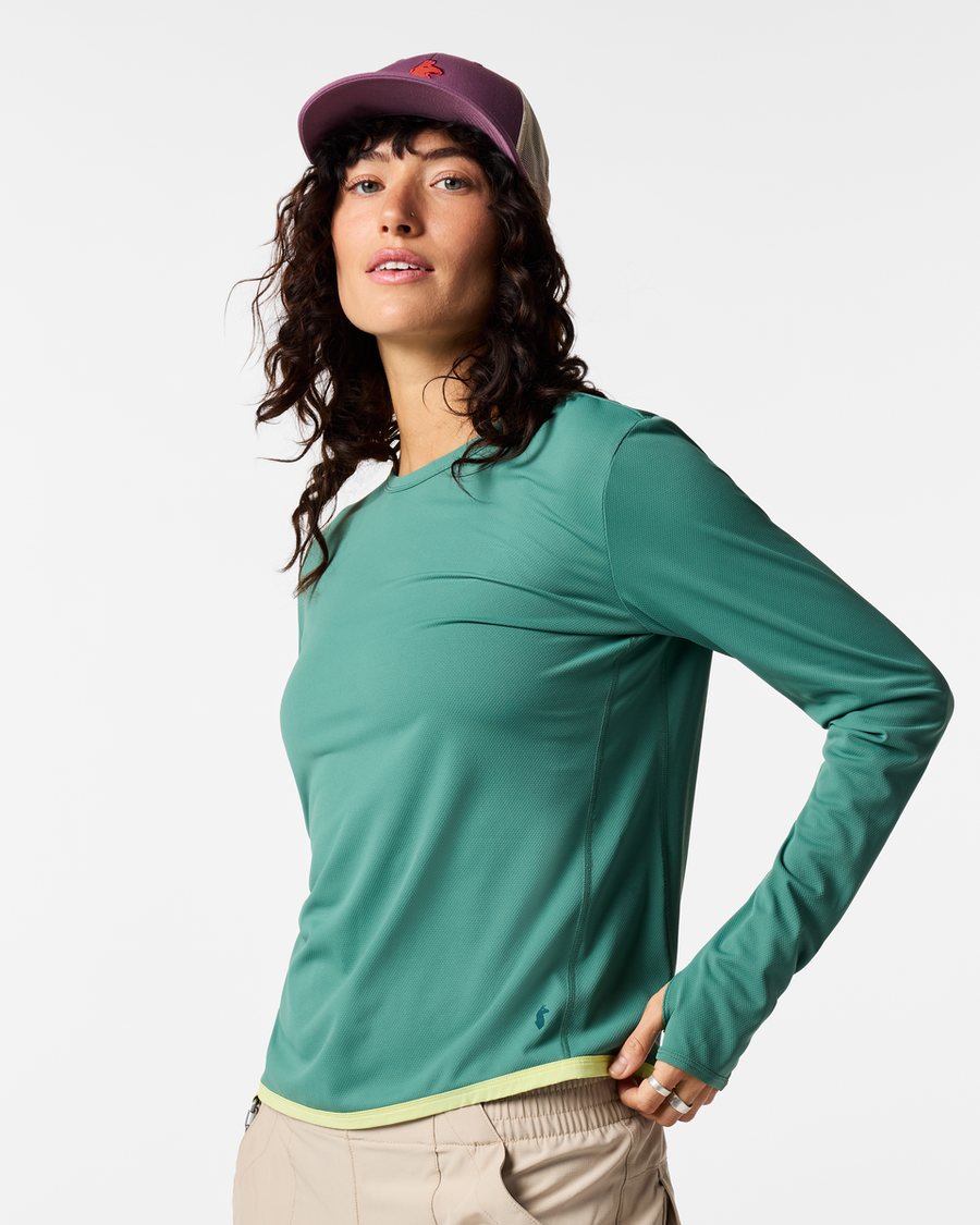 Sombra Long-Sleeve Sun Shirt - Women's, Juniper, Model Lola