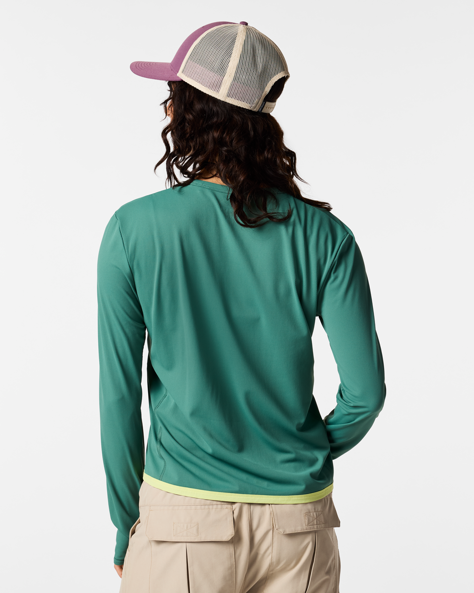 Sombra Long-Sleeve Sun Shirt - Women's, Juniper, Model Lola