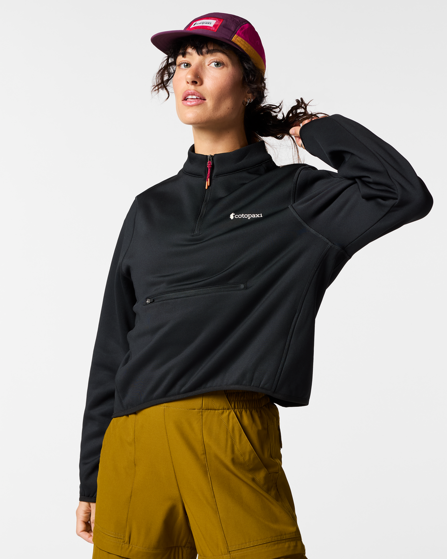 Tempa Fleece Quarter-Zip Pullover - Women's, Cotopaxi Black, Model Lola