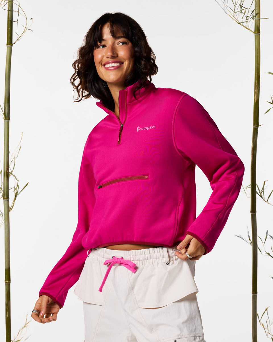 Tempa Fleece Quarter-Zip Pullover - Women's, Pitaya, Model Lola