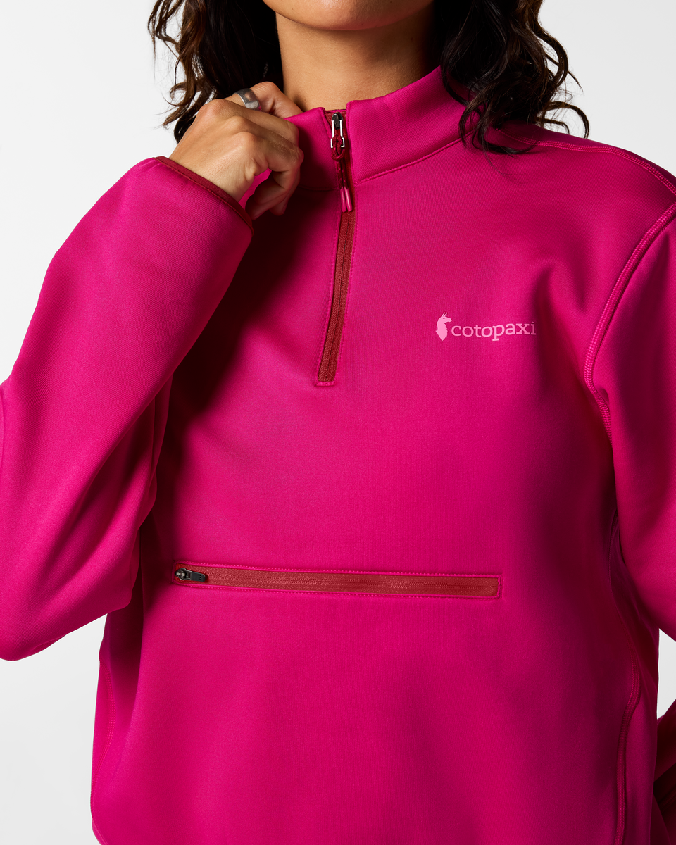 Tempa Fleece Quarter-Zip Pullover - Women's, Pitaya, Model Lola