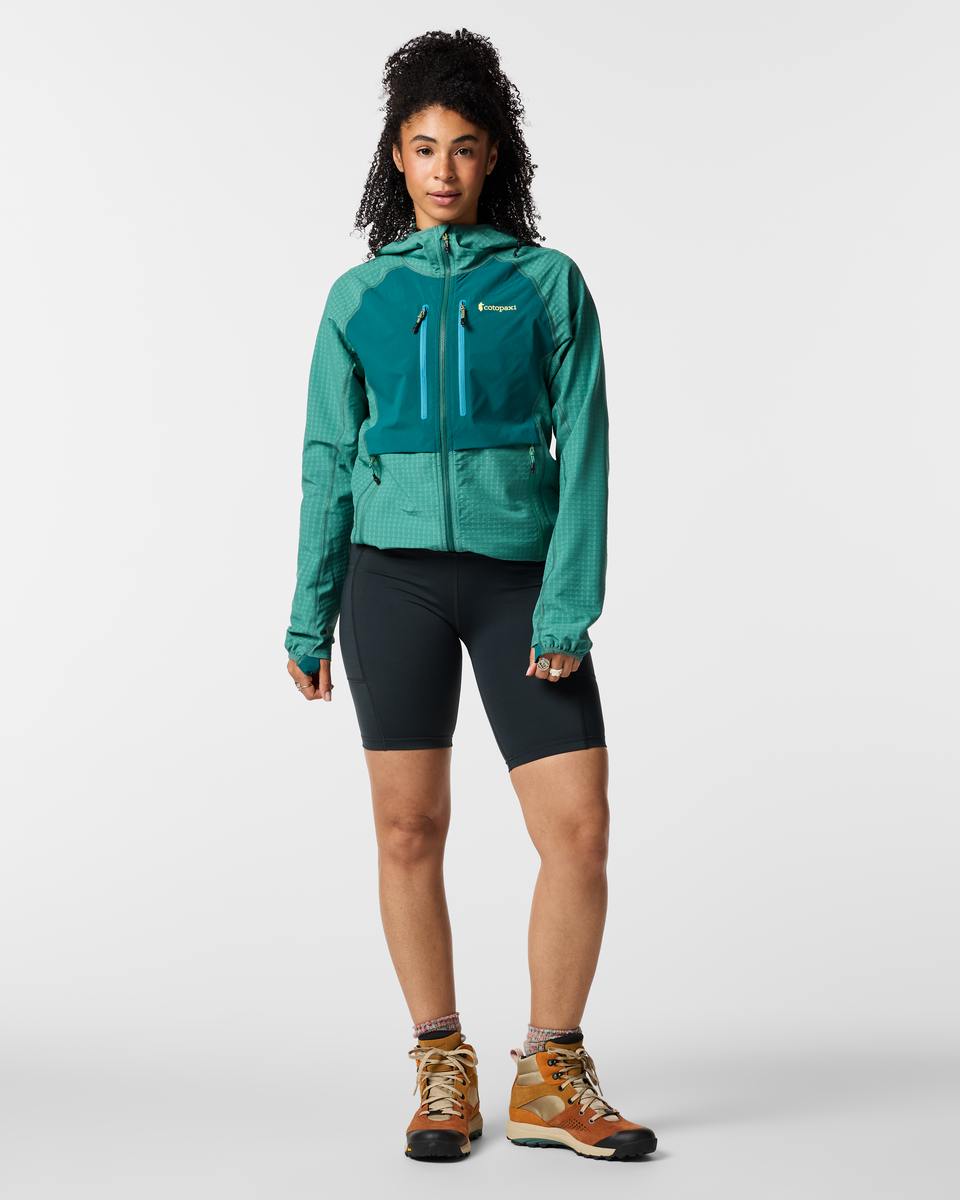 Yermo Hooded Jacket - Women's, Juniper/Deep Ocean, Model Kalu