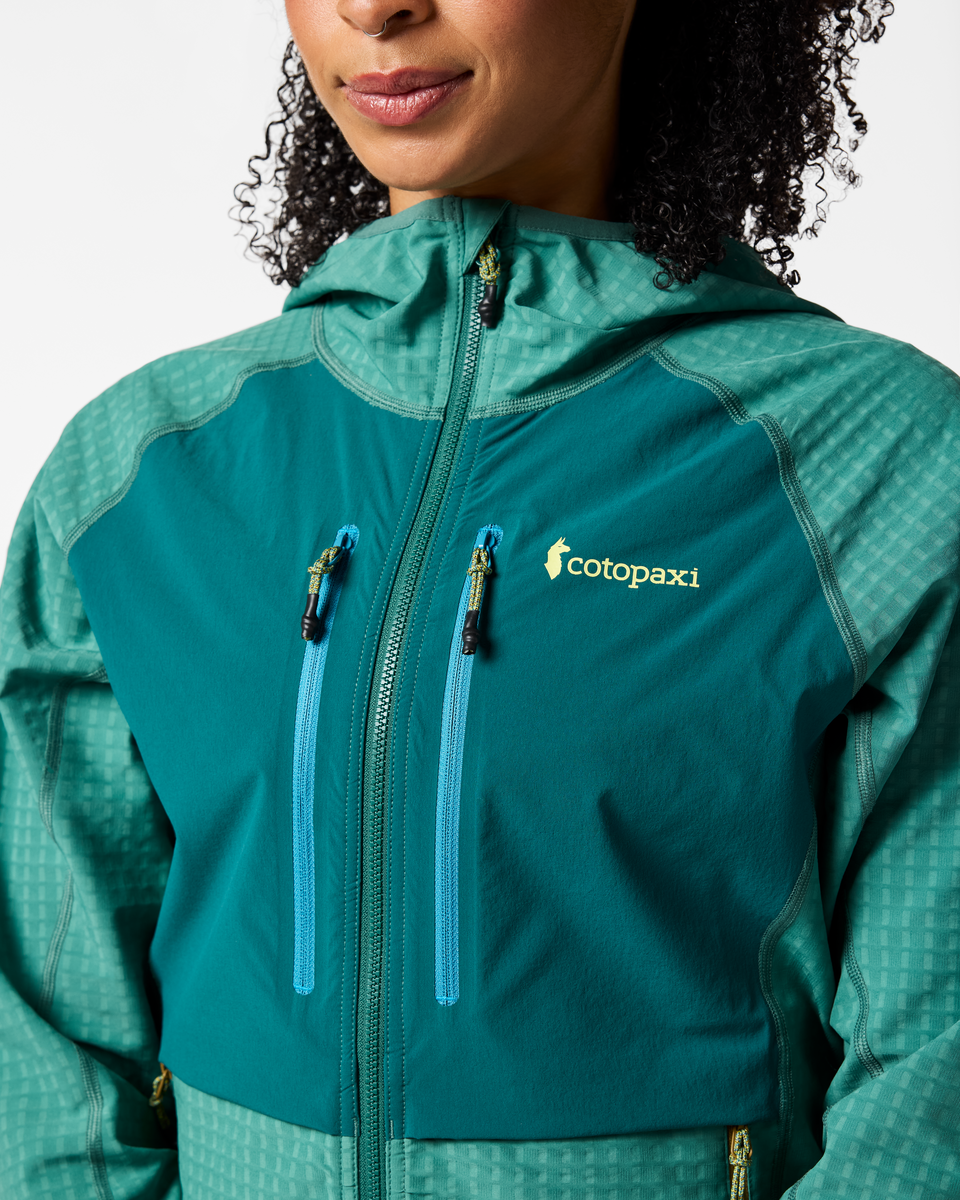 Yermo Hooded Jacket - Women's, Juniper/Deep Ocean, Model Kalu