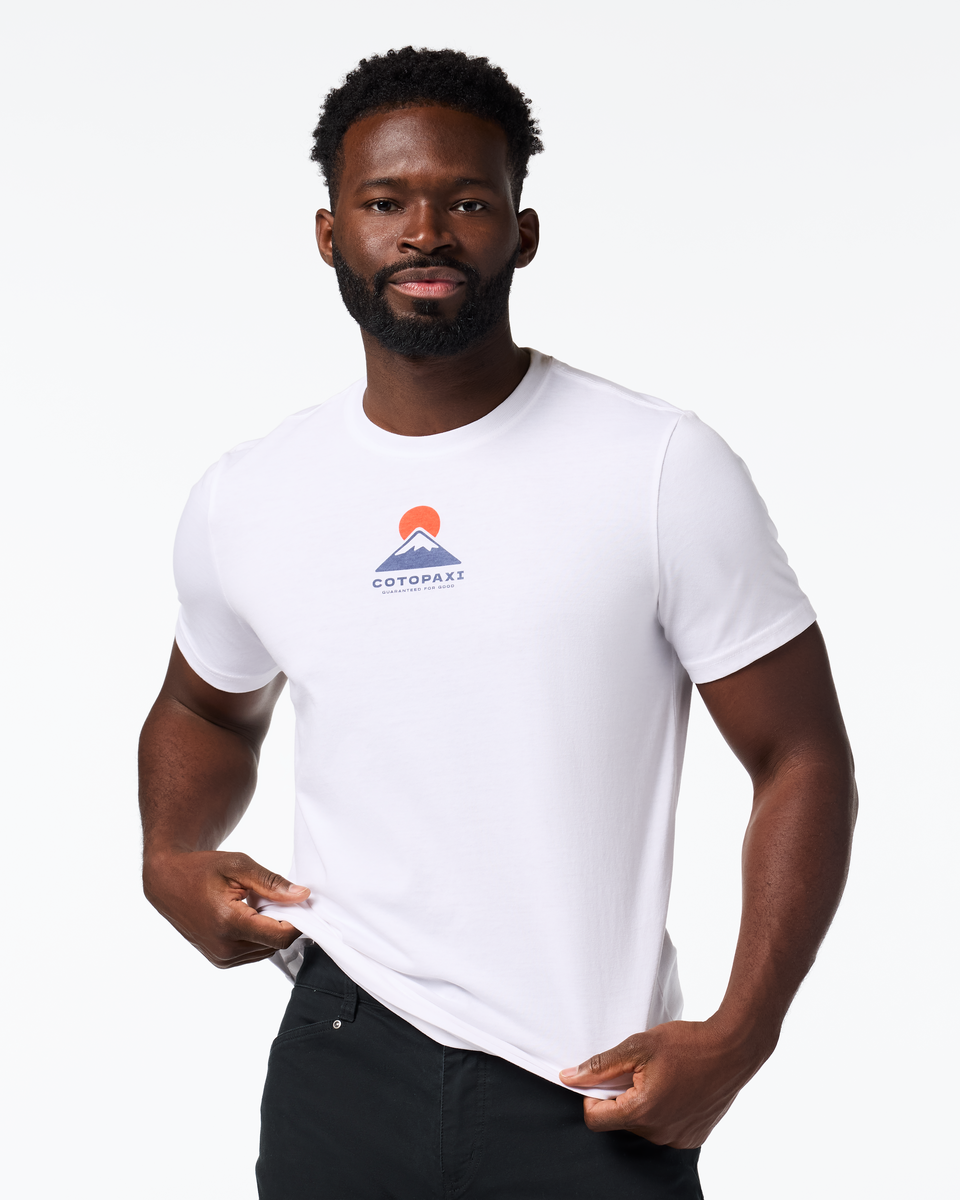 Cotopaxi Mountain T-Shirt - Men's, White, Model Kirk