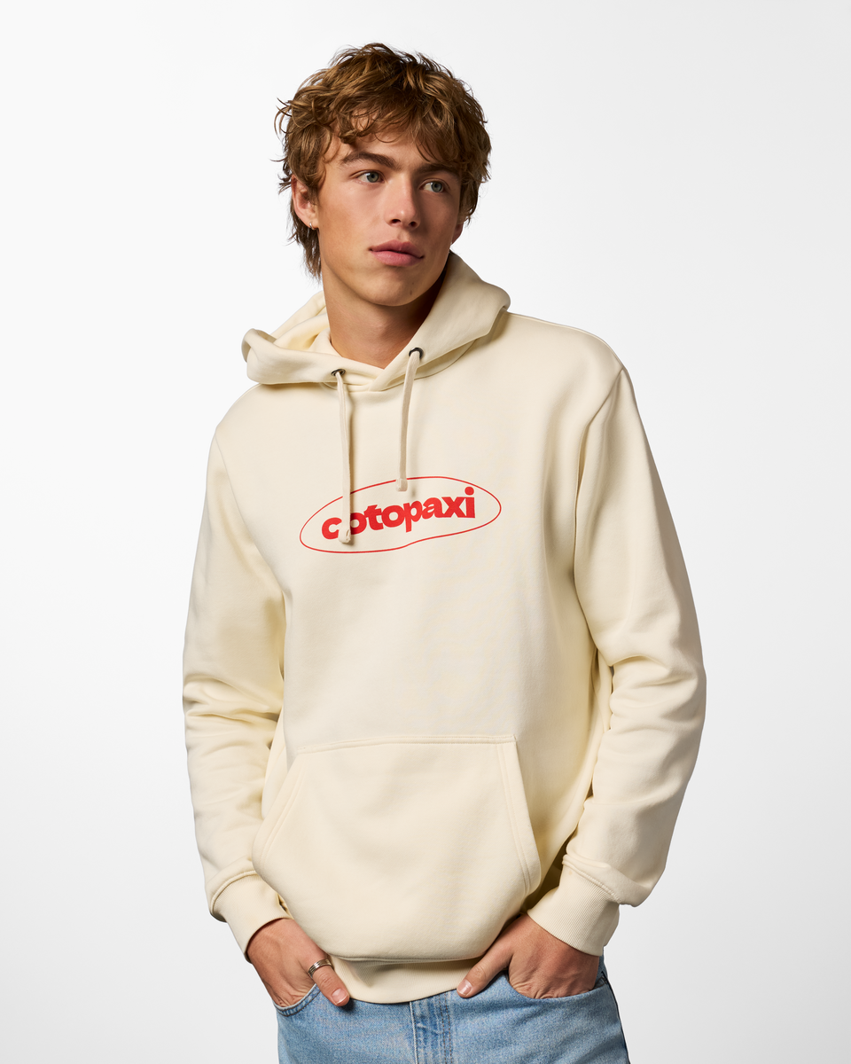 Retro Pullover Hoodie - Men's, Bone, Model Maximus