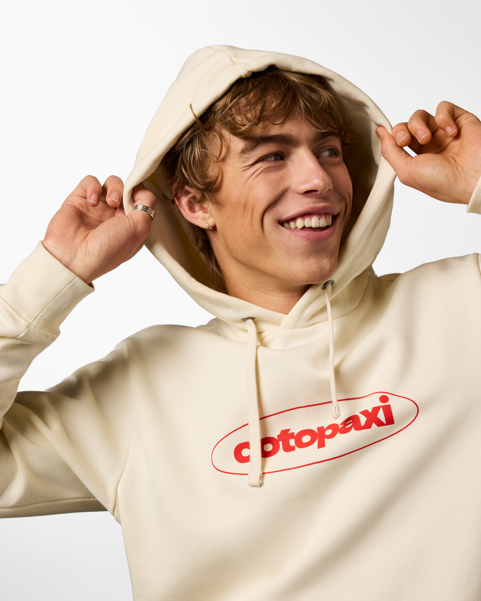 Retro Pullover Hoodie - Men's, Bone, Model Maximus