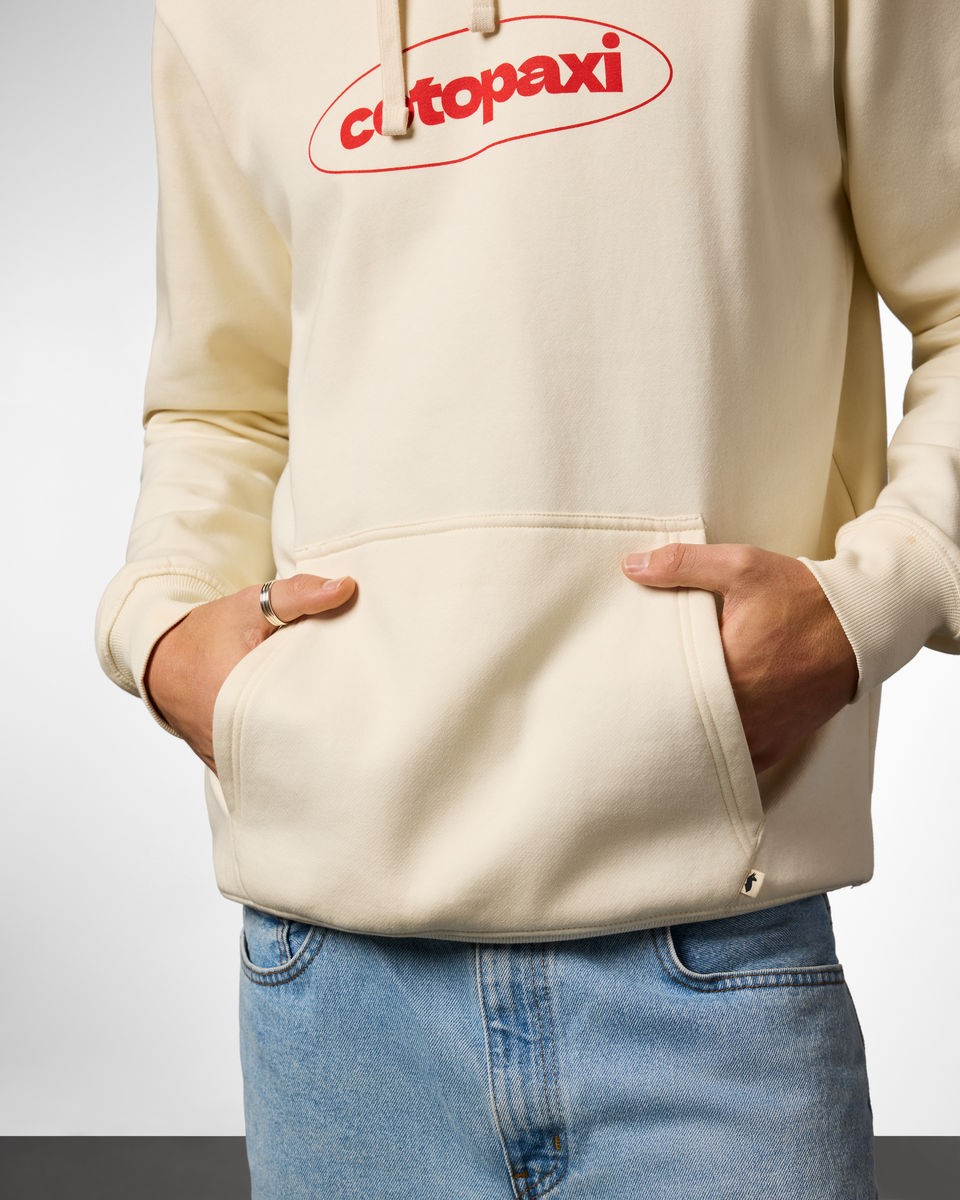 Retro Pullover Hoodie - Men's, Bone, Model Maximus